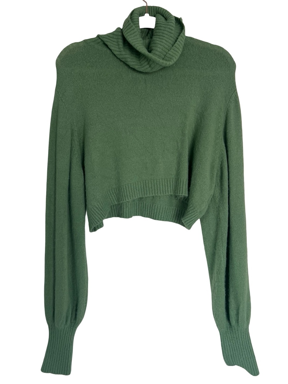 Princess Polly Cropped Green Turtleneck Sweater